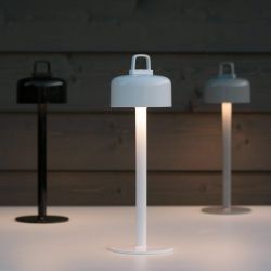 Lampes LED sans fil LUCIOLE 2 en 1 Emu, blanche, noire et aluminum
