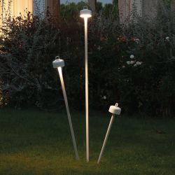 Bornes lumineuses LED sans fil LUCIOLE 3 en 1 Emu, piquets hauteur 53, 83, 133 cm