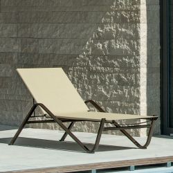 Bain de soleil aluminium dossier inclinable 4 positions HOLLY Emu, coloris marron d'Inde