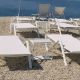 Table basse d'extérieur et bain de soleil blancs en aluminium HOLLY Emu