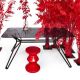 Table rectangulaire verre fumé GLASS Pols Potten, pied noir