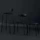 Chaise, chaise haute et tabouret chêne teinté OKITO Zeitraum, noir graphite