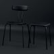 Tabouret et chaise OKITO Zeitraum, chêne teinté noir graphite
