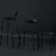 Tabouret, chaise et chaise de bar OKITO Zeitraum, chêne teinté noir graphite