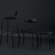 Tabouret, chaise et chaise de bar OKITO Zeitraum, chêne teinté noir graphite