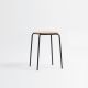 Tabouret OKITO Zeitraum, assise en chêne massif