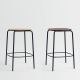 Tabourets de bar h 65 cm OKITO STOOL Zeitraum, noyer et chêne masif