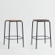 Tabourets de bar h 65 cm OKITO STOOL Zeitraum, noyer et chêne masif