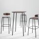 Table bar plateau noyer h 110 OKITO TABLE, chaises bar OKITO BAR noyer h 80 et tabouret OKITO STOOL noyer h 80 Zeitraumm