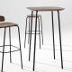 Table bar plateau noyer h 110 OKITO TABLE, chaise bar OKITO BAR noyer h 80 et tabouret OKITO STOOL noyer h 80 Zeitraumm
