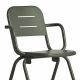 Chaise de jardin à accoudoirs RAY CAFE Woud, coloris vert foncé