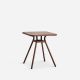 Table de jardin carrée RAY CAFE Woud, coloris corten