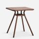 Table de jardin carrée RAY CAFE Woud, coloris corten