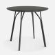 Table ronde Ø 90 cm TREE Woud, pieds noirs et plateau FENIX NTM® noir