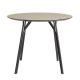 Table ronde Ø90 cm TREE Woud, pieds noirs et plateau FENIX NTM® beige