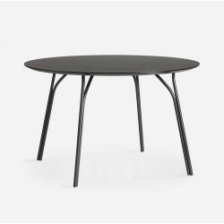 Table ronde Ø120 cm TREE Woud, pieds noirs et plateau FENIX NTM® noir