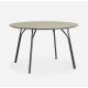 Table ronde Ø120 cm TREE Woud, pieds noirs et plateau FENIX NTM® beige