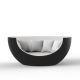 Daybed pivotant ULM MOON Vondom, coque anthracite, tissus blanc