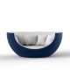 Daybed pivotant ULM MOON Vondom, coque navy, tissus blanc