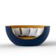 Daybed pivotant ULM MOON Vondom, coque navy, tissus ocre