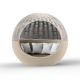 Daybed pivotant coloris beige avec pare soleil beige et tissu taupe ULM MOON Vondom