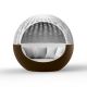 Daybed pivotant coloris bronze avec pare soleil blanc et tissu blanc ULM MOON Vondom