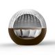 Daybed pivotant coloris bronze avec pare soleil blanc et tissu taupe ULM MOON Vondom