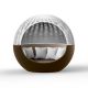 Daybed pivotant coloris bronze avec pare soleil blanc et tissu taupe ULM MOON Vondom