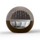 Daybed pivotant coloris bronze avec pare soleil taupe et tissu acier ULM MOON Vondom