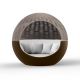 Daybed pivotant coloris bronze avec pare soleil taupe et tissu blanc ULM MOON Vondom