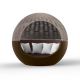 Daybed pivotant coloris bronze avec pare soleil taupe et tissu chocolat ULM MOON Vondom