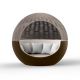 Daybed pivotant coloris bronze avec pare soleil taupe et tissu écru ULM MOON Vondom