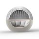 Daybed pivotant coloris écru avec pare soleil blanc et tissu écru ULM MOON Vondom