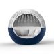 Daybed pivotant coloris navy avec pare soleil blanc et tissu blanc ULM MOON Vondom