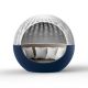 Daybed pivotant coloris navy avec pare soleil blanc et tissu taupe ULM MOON Vondom