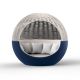 Daybed pivotant coloris navy avec pare soleil beige et tissu écru ULM MOON Vondom