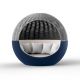 Daybed pivotant coloris navy avec pare soleil gris et tissu blanc ULM MOON Vondom