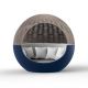 Daybed pivotant coloris navy avec pare soleil taupe et tissu acier ULM MOON Vondom