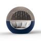 Daybed pivotant coloris navy avec pare soleil taupe et tissu écru ULM MOON Vondom