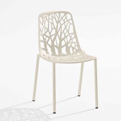 Chaise de jardin aluminium blanc crème FOREST Fast