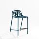 Chaise de bar aluminium dossier bas bleu canard FOREST Fast