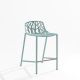 Chaise de bar aluminium dossier bas bleu pastel FOREST Fast