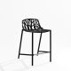 Chaise de bar aluminium dossier bas noir FOREST Fast