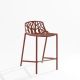 Chaise de bar aluminium dossier bas terracotta FOREST Fast