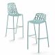 Chaises de bar aluminium bleu pastel dossier bas et dossier haut h 78 cm FOREST Fast