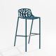Chaise de bar aluminium bleu canard dossier bas h 78 cm FOREST Fast