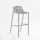 Chaise de bar aluminium gris acier crème dossier bas h 78 cm FOREST Fast