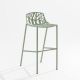 Chaise de bar aluminium thé vert dossier bas h 78 cm FOREST Fast