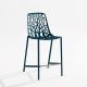 Chaise de bar aluminium dossier haut bleu canard FOREST Fast