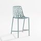 Chaise de bar aluminium dossier haut bleu pastel FOREST Fast